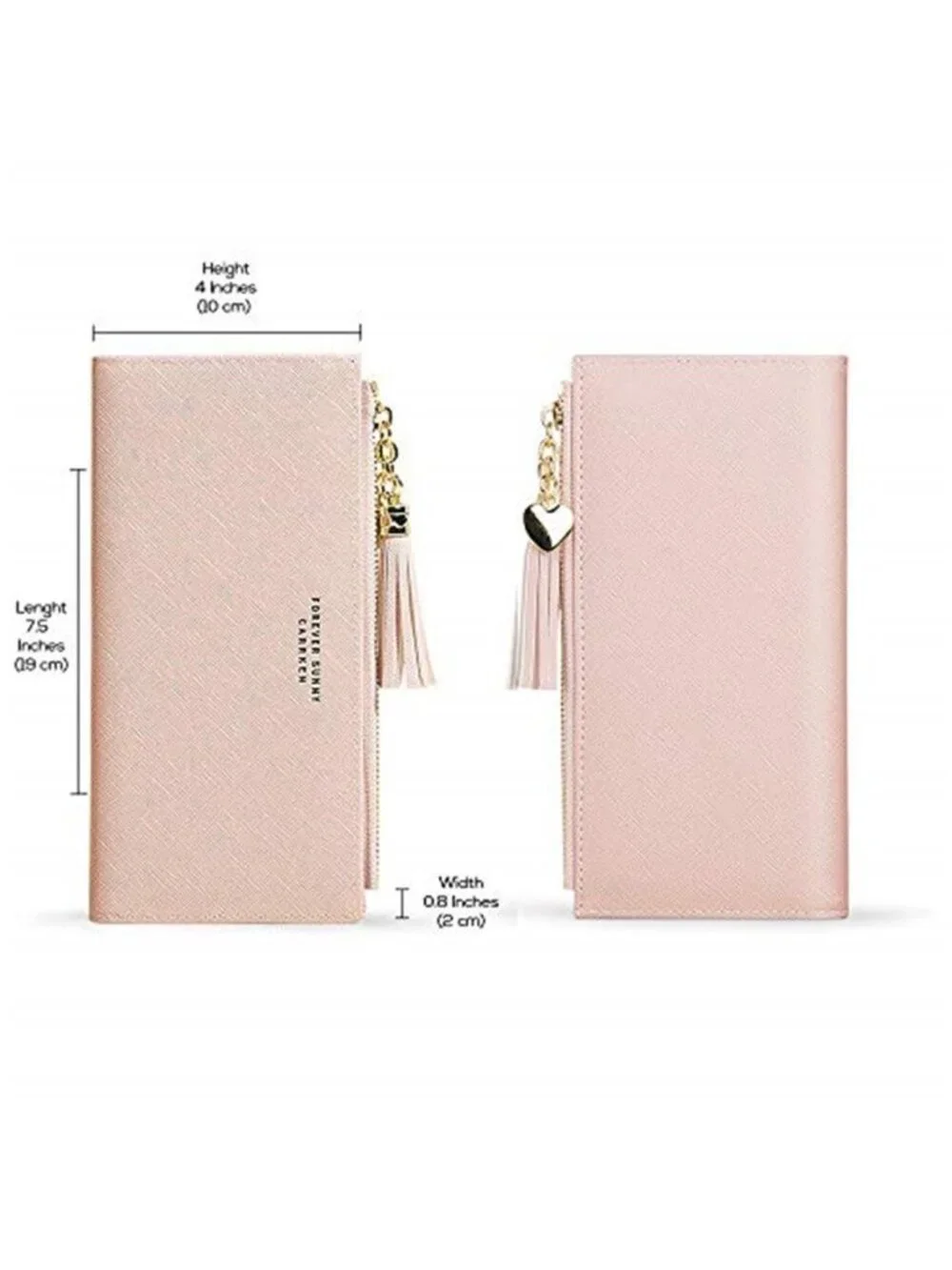 Womens Slim Bifold Wallet Large Capacity Card Holder Zip Phone Clutch Organizer